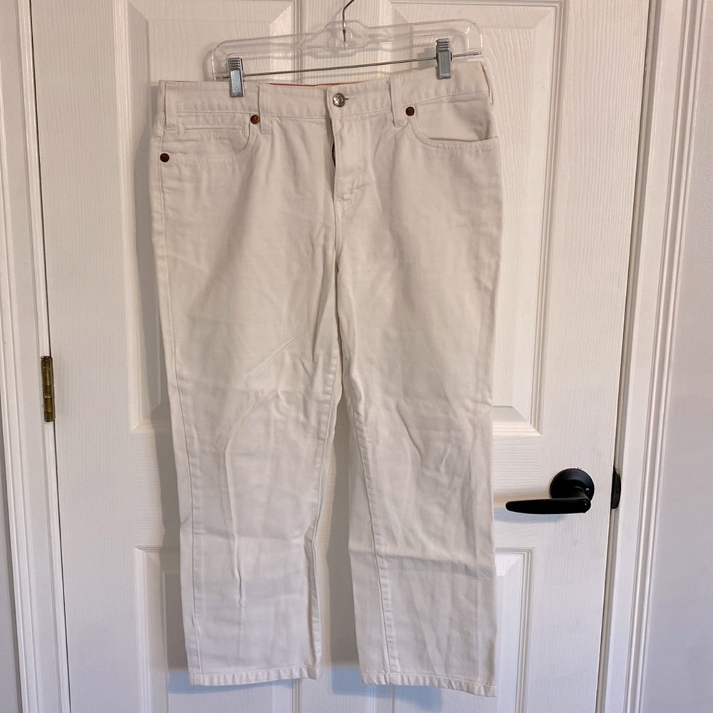 Tommy Hilfiger Hipster Cropped Jeans White Size 10 EUC no stains no defects